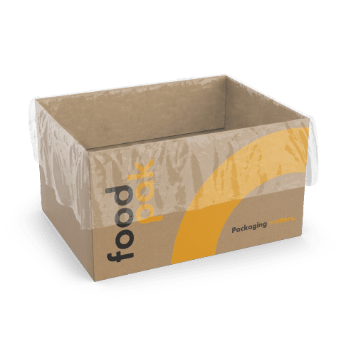 Box liner lining a cardboard box