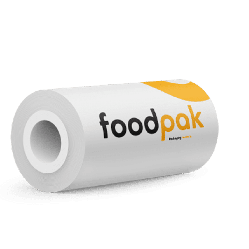 Shrink film on a roll with FoodPak branding