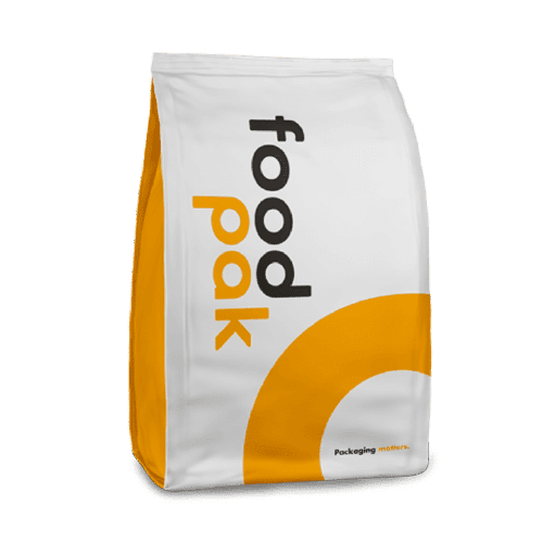 Custom printed side gusset bags with FoodPak branding