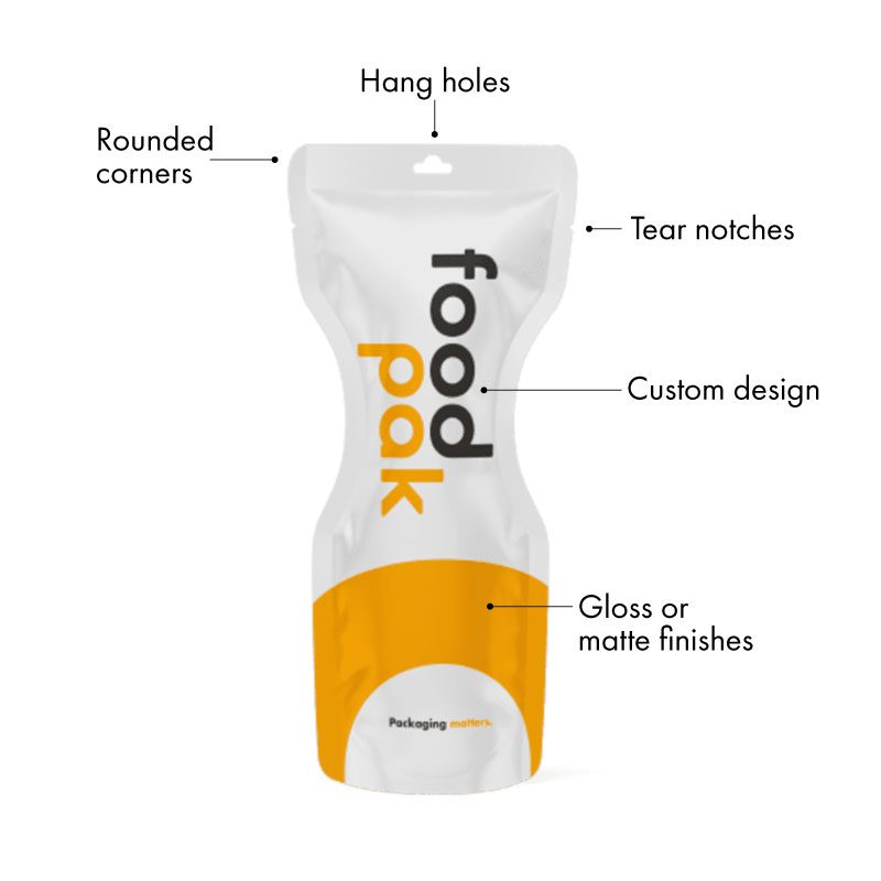 Custom printed FoodPak shaped pouch