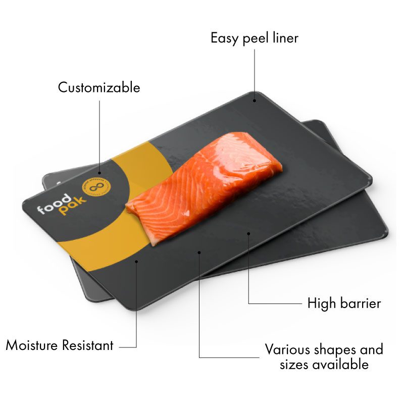 Custom printed cardboard skin boards with salmon