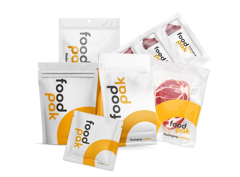 Group shot of snack packaging for meats and ingredients