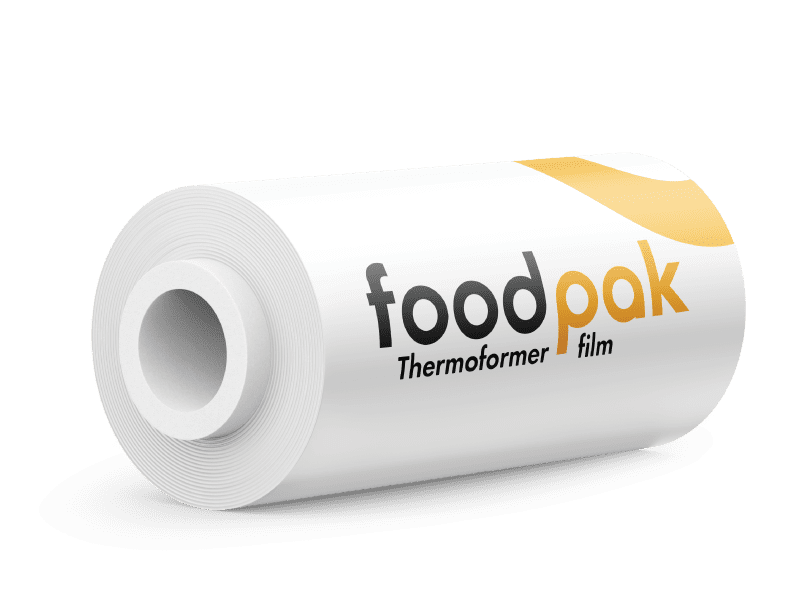 Custom printed thermoforming film with FoodPak logos