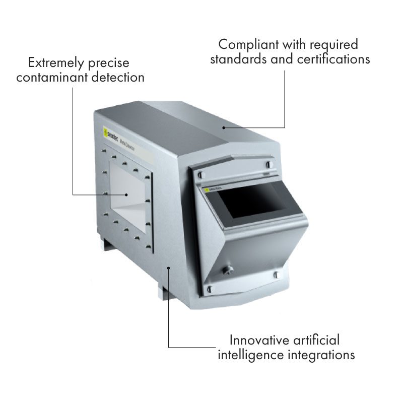 metal detectors with featues including AI integrations and precise contaminant detection